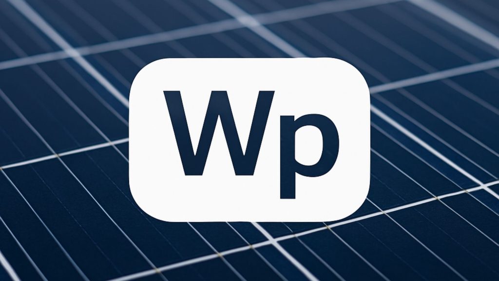 Wat betekent Wp bij zonnepanelen