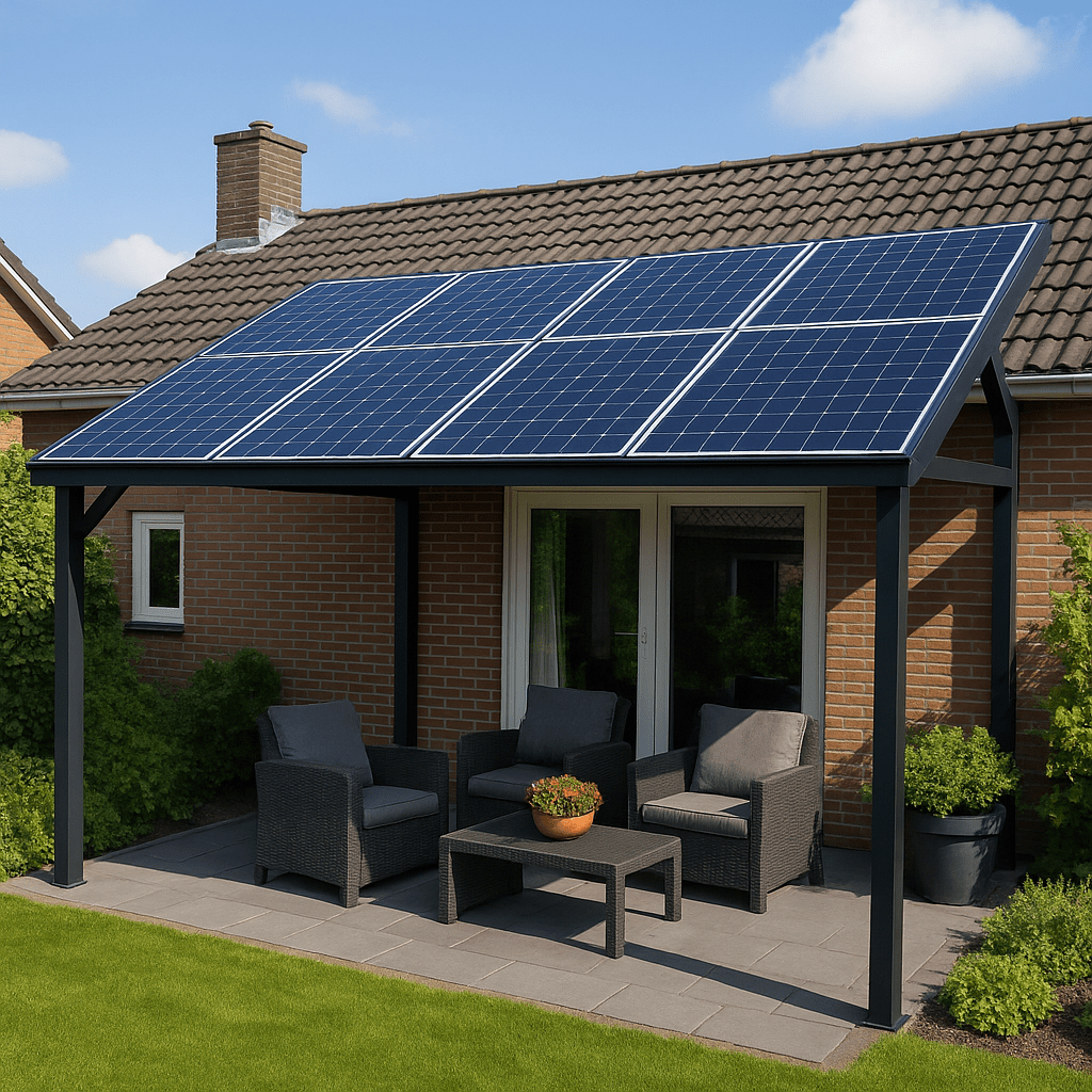 zonnepanelen op veranda